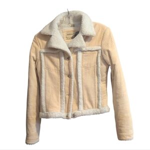 Fairweather women’s corduroy jacket with cozy faux fur (sherpa) lining and colla